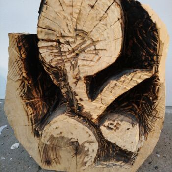 Sculpture titled "Embryo" by Reiner Poser, Original Artwork, Wood