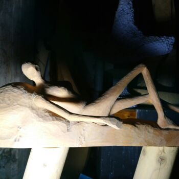 Sculpture titled "Come to me" by Reiner Poser, Original Artwork, Wood