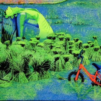 제목이 "Petit vélo rouge"인 미술작품 Reinhard Häussler로, 원작, 아크릴