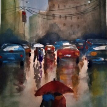 Painting titled "Paseando por Murcia" by Reme, Original Artwork, Watercolor