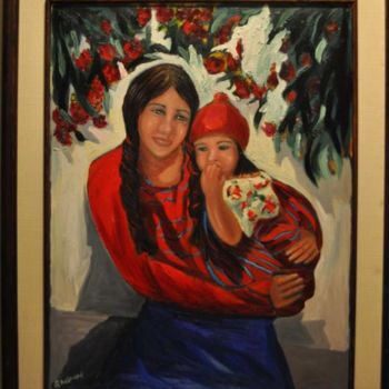 Malerei mit dem Titel "TWO GIRLS" von Reme, Original-Kunstwerk, Öl