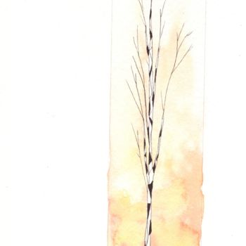 Painting titled "Arbre Vivant #4" by Rémi Collin, Original Artwork, Watercolor