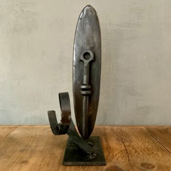 Sculpture titled "‘LongBoarder’" by Rémy Rivet, Original Artwork, Metals