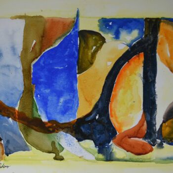 Painting titled "cocoa influence" by Renato Cardoso, Original Artwork, Watercolor