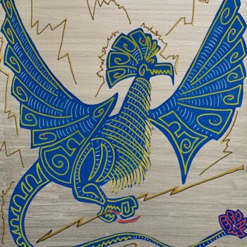 Painting titled "Thunder Love Bird" by Renaud Lambert, Original Artwork, Marker