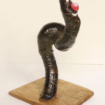 Sculpture titled "Monsieur Intestin,…" by René Blanchet, Original Artwork, Wood