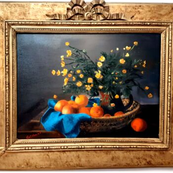 Pintura intitulada "fleurs des champs" por Renée Estebanez, Obras de arte originais, Óleo