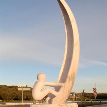 Sculpture intitulée "homen do leme" par Cesar Valerio, Œuvre d'art originale, Pierre