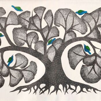 Painting titled "Tree Of Life" by Reshma Shyam, Original Artwork, Acrylic
