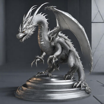 "Silver Dragon" başlıklı Dijital Sanat Reskatorsilver tarafından, Orijinal sanat, Dijital baskı
