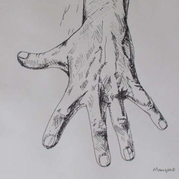 Peinture intitulée "The Artists Hand" par Richard Mangold, Œuvre d'art originale, Huile