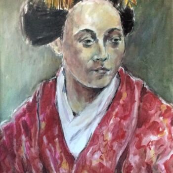 Painting titled "Geisha Are Not Cour…" by Richard Cress, Original Artwork, Oil