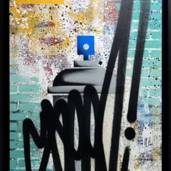 Schilderij getiteld "Seen Street Splash" door Richard Mirando (Seen), Origineel Kunstwerk, Graffiti Gemonteerd op Frame voor…