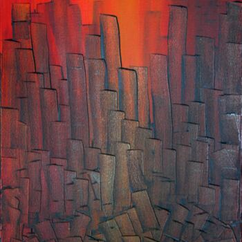 Pintura titulada "Contre-temps" por Richard Paquette, Obra de arte original, Oleo Montado en Bastidor de camilla de madera