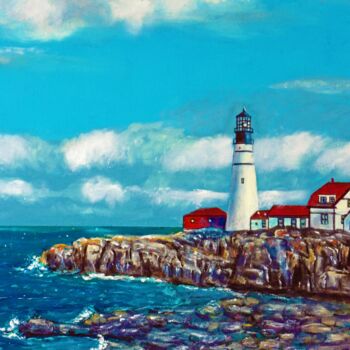 Pintura intitulada "Cape Elizabeth" por Richard Rollins, Obras de arte originais, Pintura digital
