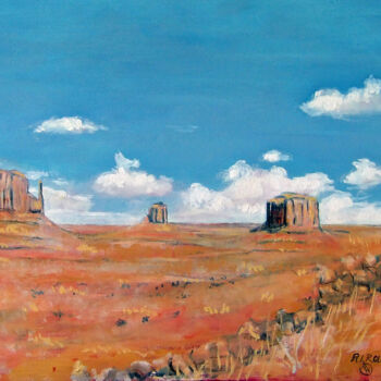 Malarstwo zatytułowany „Monument Valley Aft…” autorstwa Richard Rollins, Oryginalna praca, Malarstwo cyfrowe Zamontowany na…