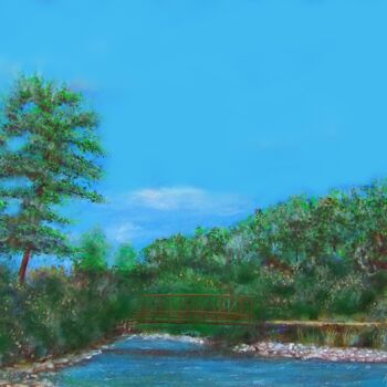 Pintura titulada "Animas River" por Richard Rollins, Obra de arte original, Pintura Digital Montado en Bastidor de camilla d…