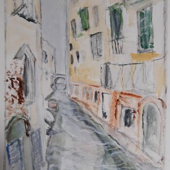 Pintura intitulada "Canal in Venice" por Richard Ward, Obras de arte originais, Guache