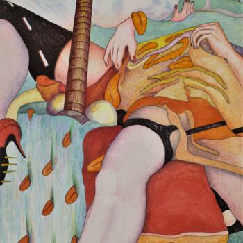 Σχέδιο με τίτλο "Sex in the River of…" από Richard Webb, Αυθεντικά έργα τέχνης, Μολύβι