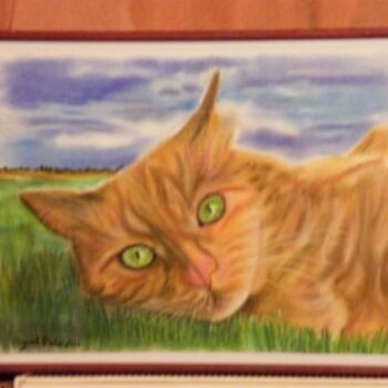 Drawing titled "Le chat roux" by A Volpa, Original Artwork, Other