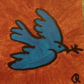 Malarstwo zatytułowany „Dove #1” autorstwa Rikky, Oryginalna praca, Akryl