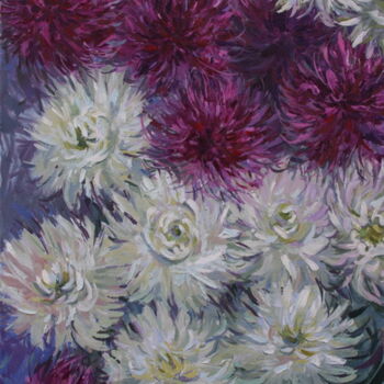Pittura intitolato "Chrysanthemums (201…" da Rima Azatyan, Opera d'arte originale, Olio