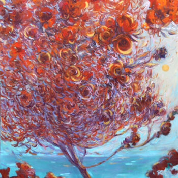 Pittura intitolato "Red tree" da Rima Azatyan, Opera d'arte originale, Olio