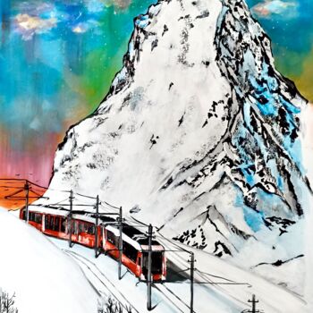 Malerei mit dem Titel "Train" von Rinalds Vanadzins, Original-Kunstwerk, Acryl