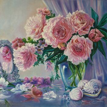 Schilderij getiteld "Bouquet of flowers" door Rita Cemkalo, Origineel Kunstwerk, Olie