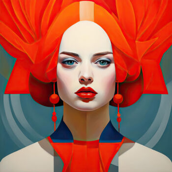 Arte digitale intitolato "Red Madonna" da Rita Ko, Opera d'arte originale, Pittura digitale