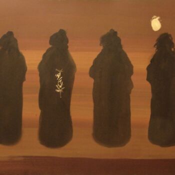 "4  sisters" başlıklı Tablo Rob Arbouw tarafından, Orijinal sanat, Petrol