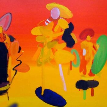 Painting titled "three painters" by Rob Arbouw, Original Artwork