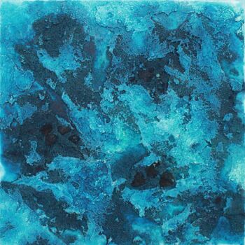 Painting titled "Blue serie N°2" by Robert Cadiere, Original Artwork, Sand Mounted on Wood Stretcher frame