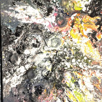 Ζωγραφική με τίτλο "Abstrait 201" από Robert Daout, Αυθεντικά έργα τέχνης, Ακρυλικό Τοποθετήθηκε στο Ξύλινο φορείο σκελετό