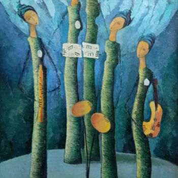 Pittura intitolato "The musicians" da Robert Hekimyan, Opera d'arte originale, Olio