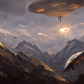 Arts numériques intitulée "UFO" par Robert Kouba, Œuvre d'art originale, Image générée par l'IA