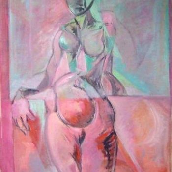 Painting titled "Femme 3" by Robert Labor, Original Artwork, Oil