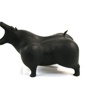 Sculptuur getiteld "Hippo" door Roberto Barbuti, Origineel Kunstwerk, Terra cotta