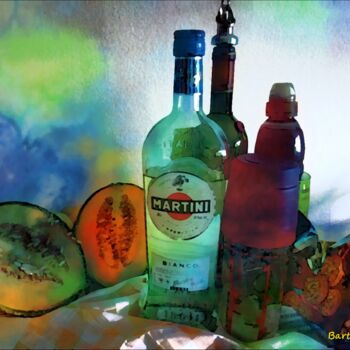 Arts numériques intitulée "Martini & melone" par Roberto Bartoccini, Œuvre d'art originale, Peinture numérique