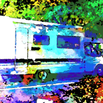 Arts numériques intitulée "Il Camper" par Roberto Bartoccini, Œuvre d'art originale, Peinture numérique