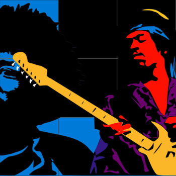 Peinture intitulée "Jimmy Hendrix" par Roby Marelly, Œuvre d'art originale