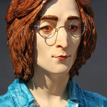 Sculpture intitulée "John Lennon, dreame…" par Rock Portraits By Larisa Churkina, Œuvre d'art originale, Coulage