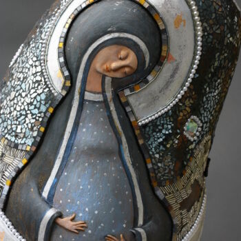 Escultura titulada "Неопалимая Купина" por Rock Portraits By Larisa Churkina, Obra de arte original, Mosaico
