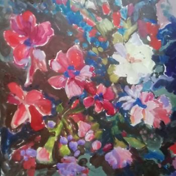 Painting titled "Flowers" by Rodica, Original Artwork