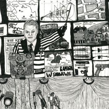 「Yeltsin will explai…」というタイトルの描画 Никита Родинによって, オリジナルのアートワーク, ジェルペン