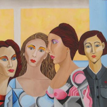 Painting titled "SHANGAI LADIES." by Sergio Roffe S, Original Artwork