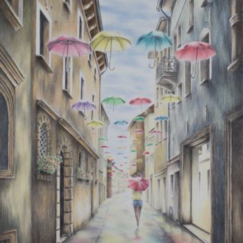 제목이 "UmbrellaStreet"인 미술작품 Ronald Firla로, 원작, 장편