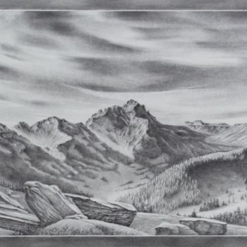 Peinture intitulée "In den Alpen" par Ronald Firla, Œuvre d'art originale, Crayon