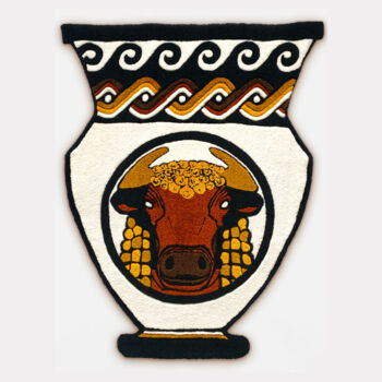 Art textile intitulée "Minotaurus Tapes ta…" par Rom Av.Jc, Œuvre d'art originale, Tapisserie