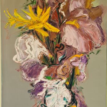 Peinture intitulée "Flowers" par Roman Dub, Œuvre d'art originale, Huile